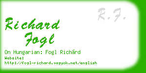 richard fogl business card